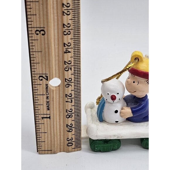 Peanuts Linus & Snowman On Train Vintage Christmas Tree Ornament - Picture 8 of 9